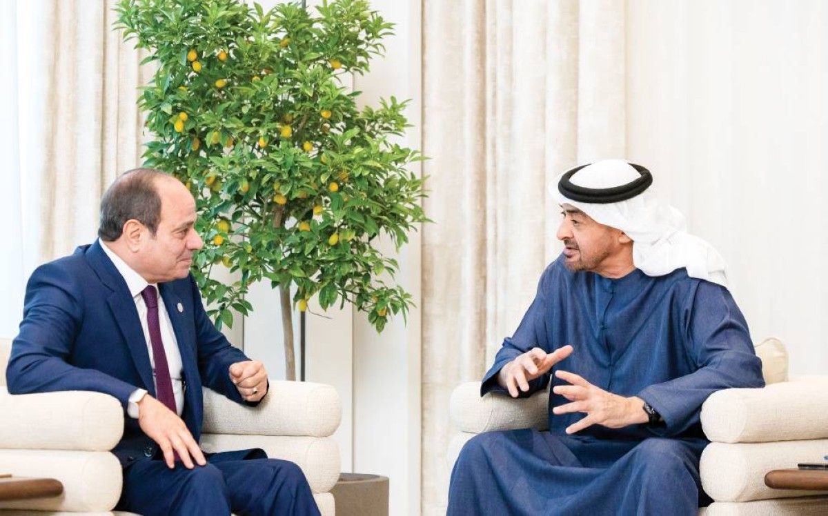 محمد بن زايد في حديث مع عبدالفتاح السيسي