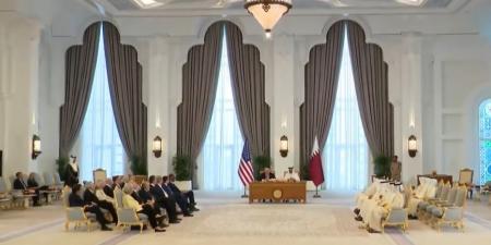 بالفيديو .. ترامب يُعرب عن إعجابه بالرخام الأبيض في الديوان الأميري بالدوحة: "لم أتمكن من شرائه" - تليجراف الخليج
